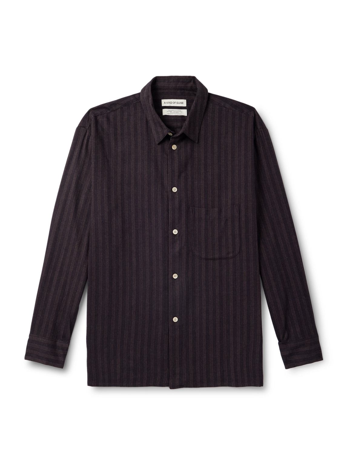 A Kind Of Guise Gusto Striped Cotton And Lyocell-blend Shirt In Black