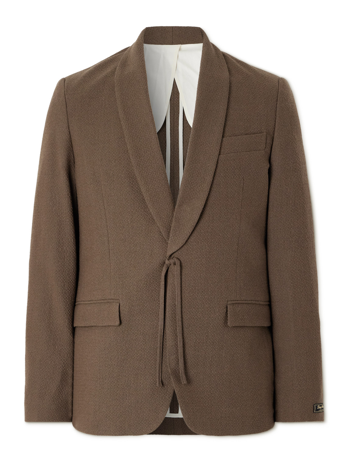 A Kind Of Guise Shinji Textured-woven Suit Jacket In Brown