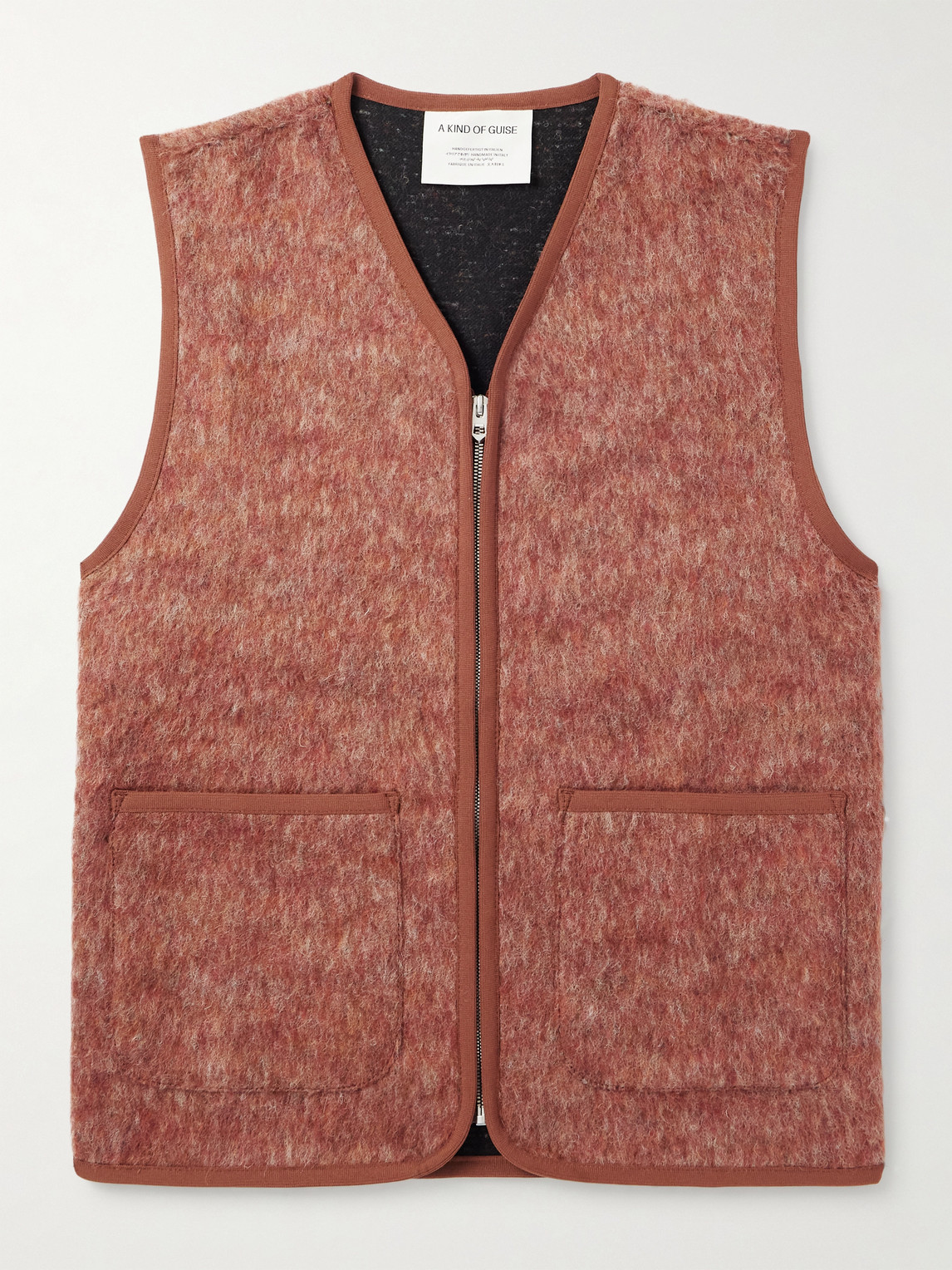 A Kind Of Guise Valur Brushed Virgin Wool-blend Gilet In Orange
