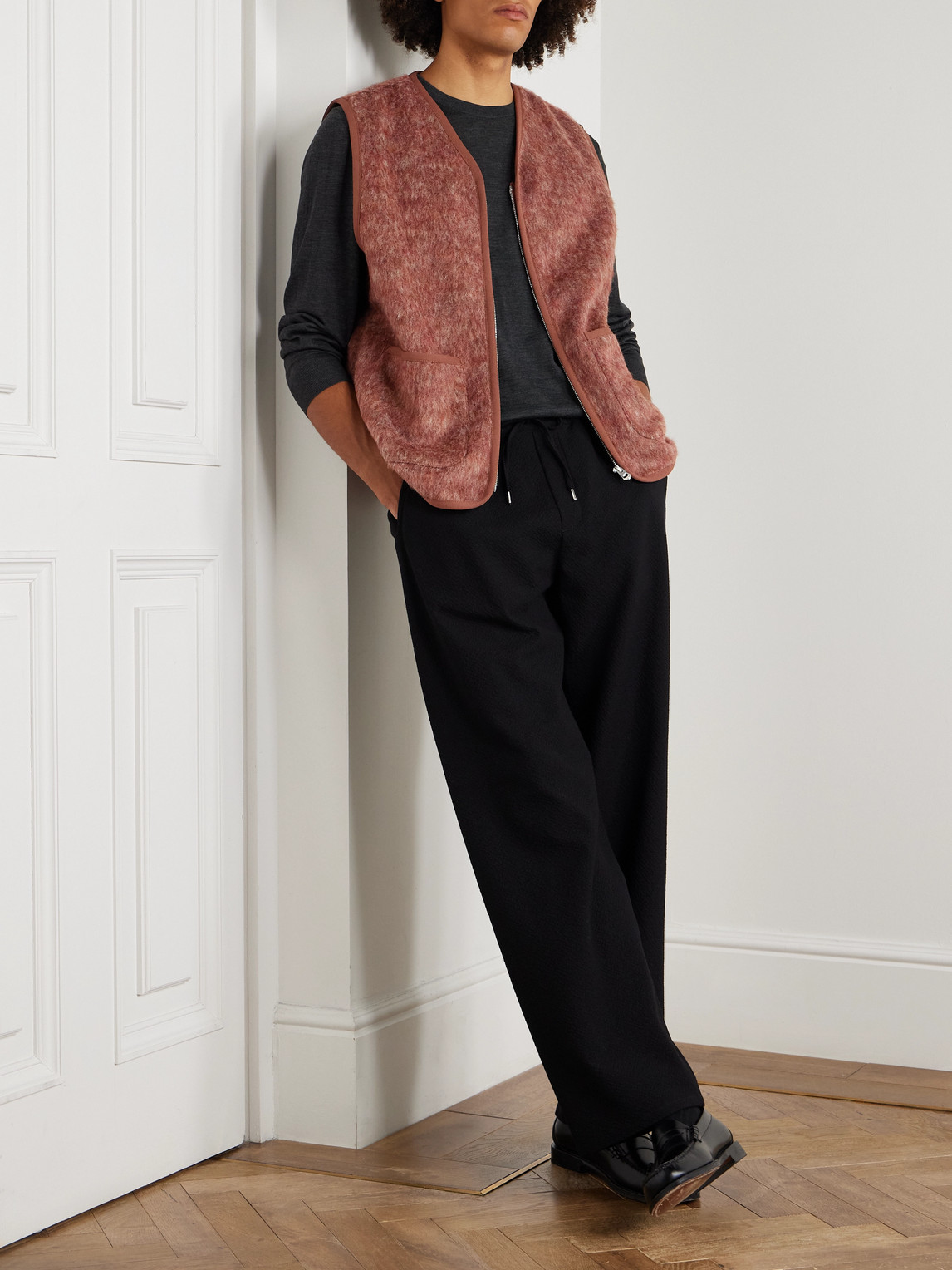 A Kind Of Guise Valur Brushed Virgin Wool-blend Gilet In Orange