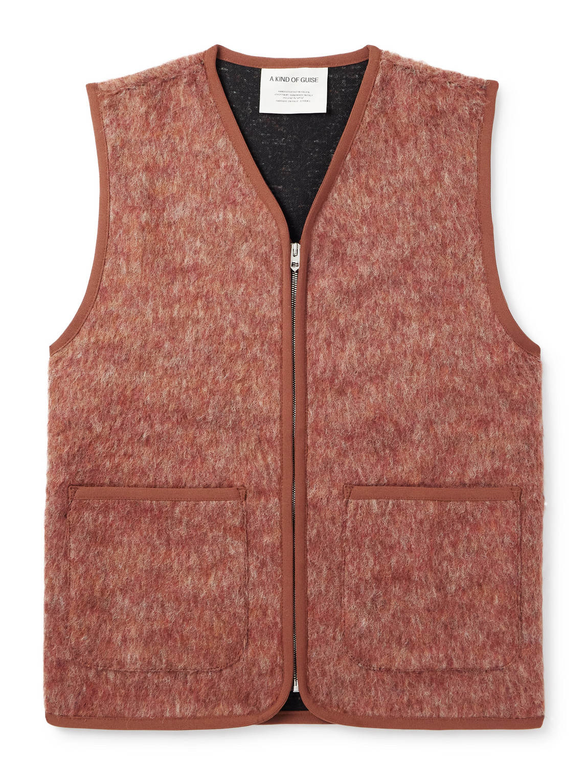 A Kind Of Guise Valur Brushed Virgin Wool-blend Gilet In Orange