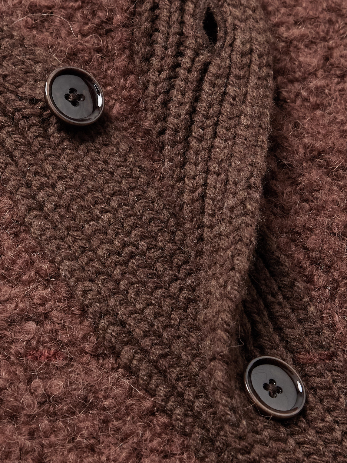 A Kind Of Guise Ribbed-knit Virgin Wool-blend Cardigan In Brown