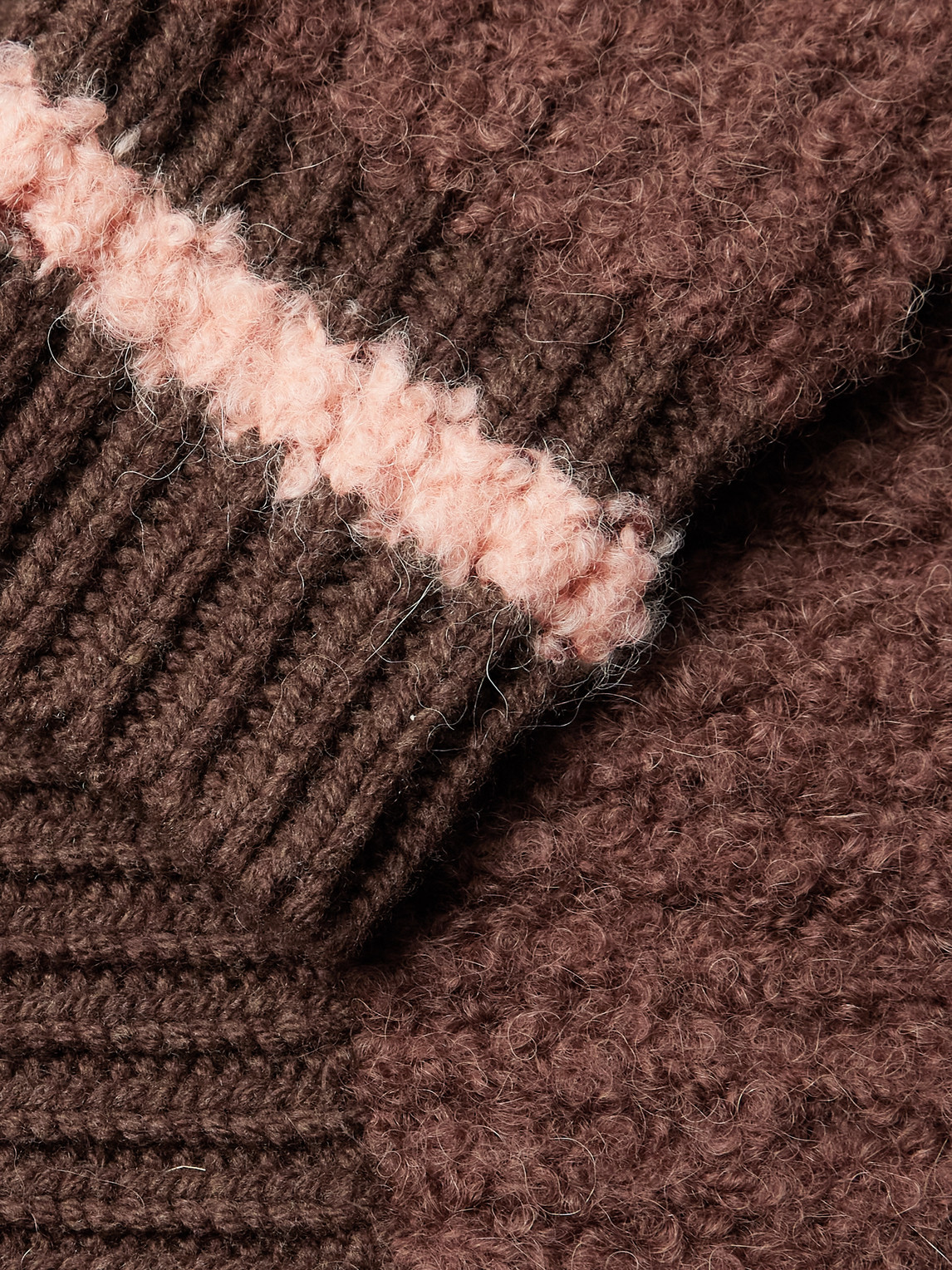 A Kind Of Guise Ribbed-knit Virgin Wool-blend Cardigan In Brown