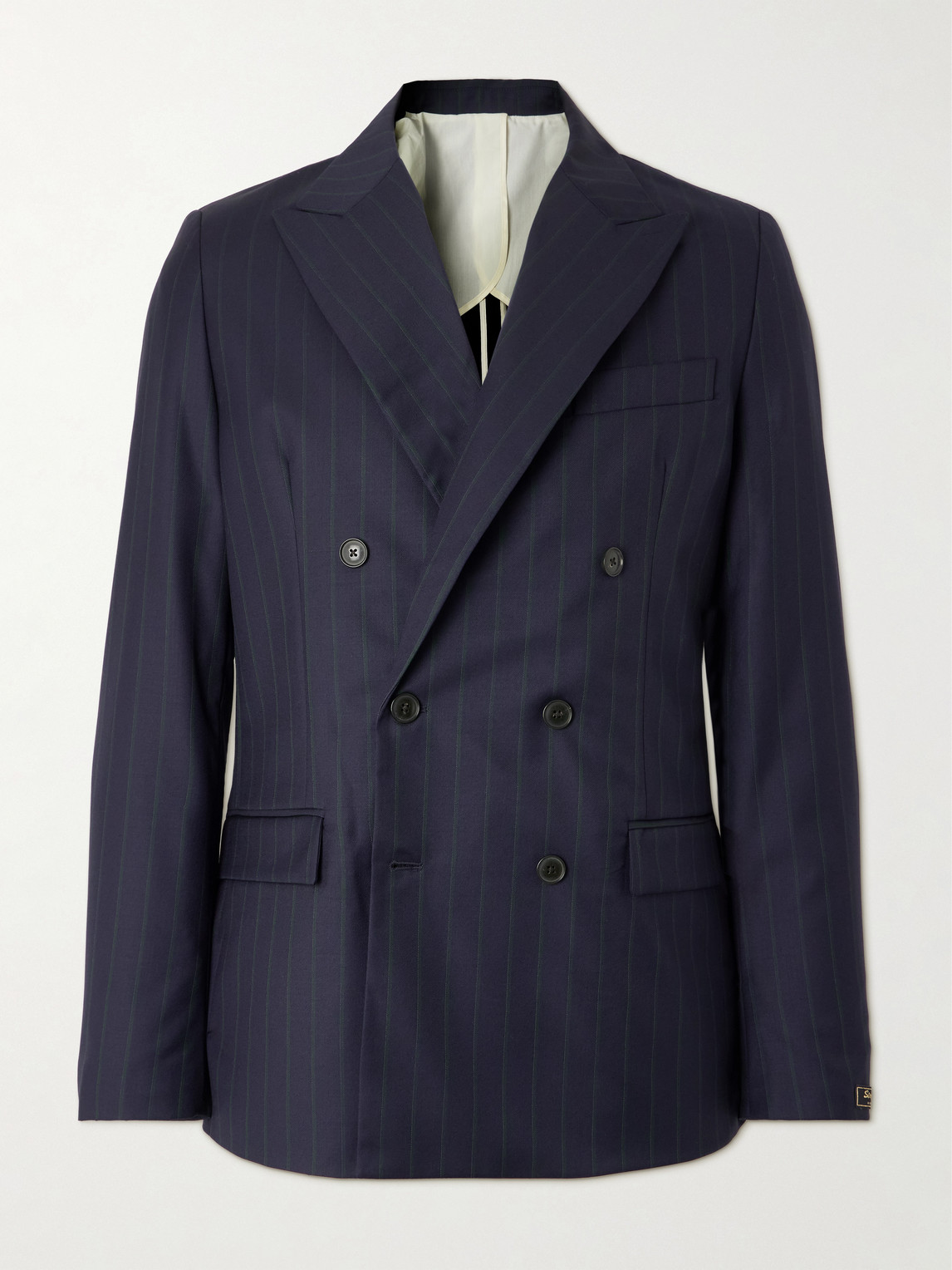A Kind Of Guise Double-Breasted Pinstriped Virgin Wool Blazer - Men