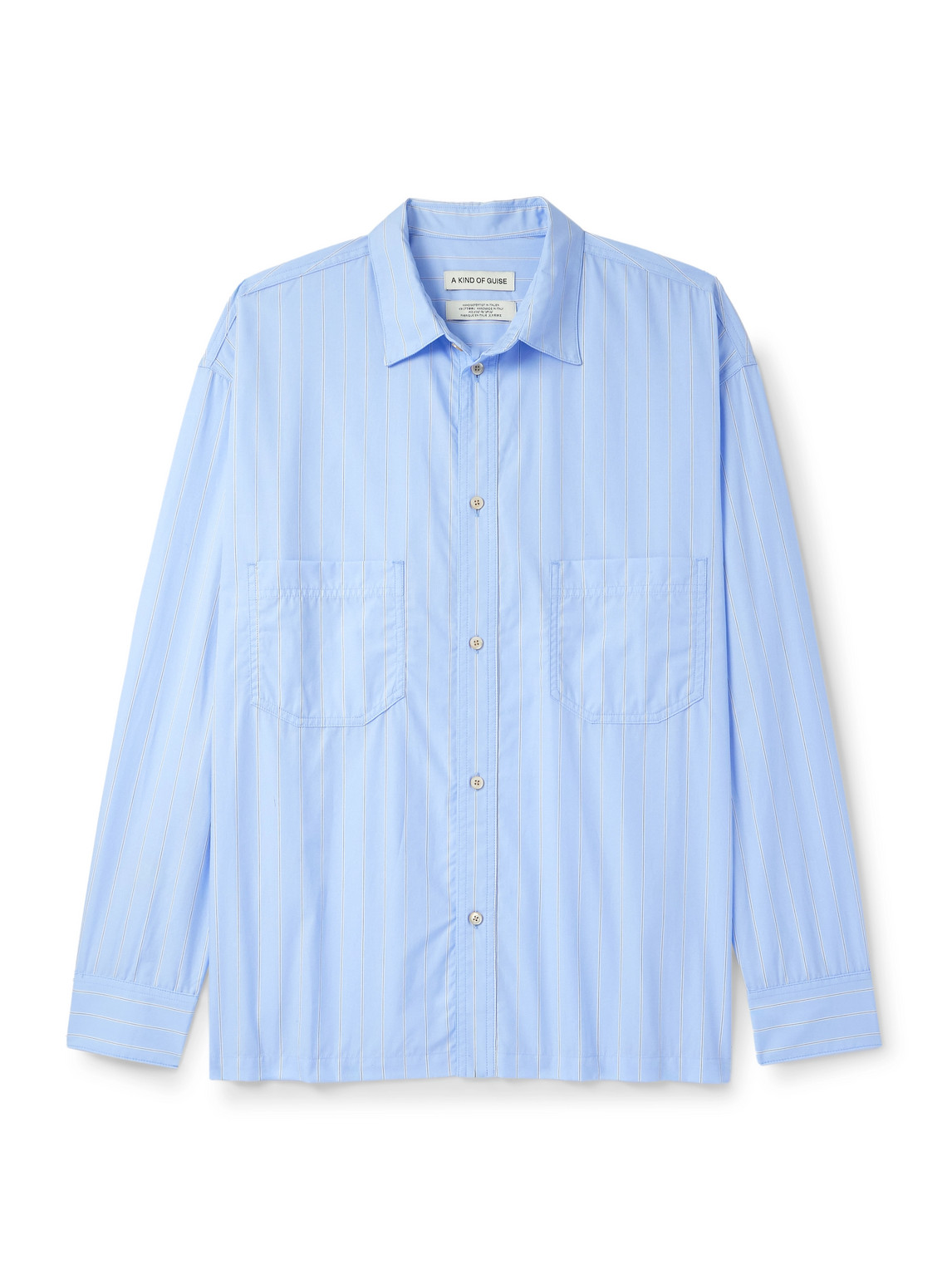A Kind Of Guise Telmen Striped Organic Cotton-poplin Shirt In Blue