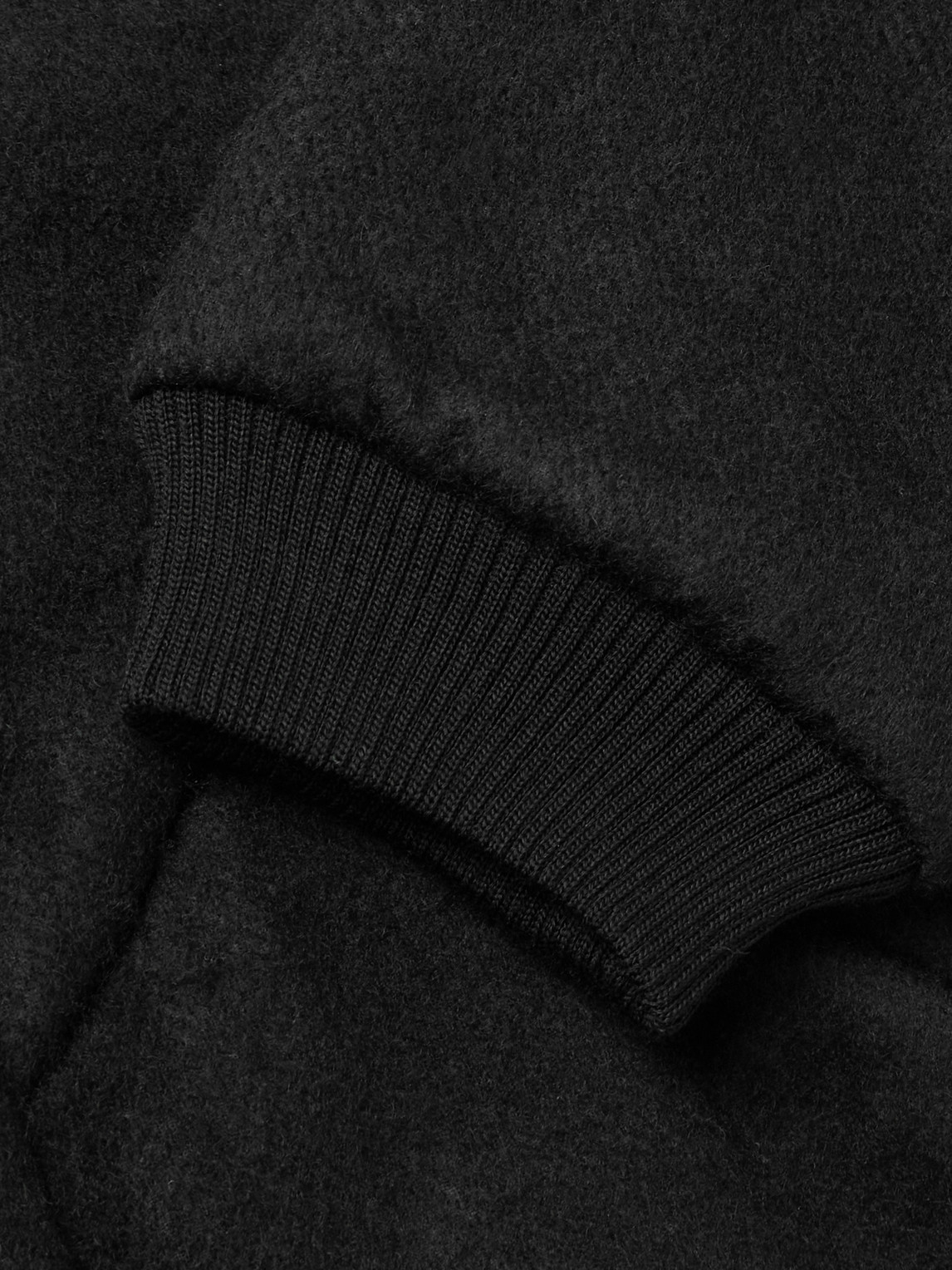 A Kind Of Guise Gobi Bear Cropped Wool And Cotton-blend Bomber Jacket In Black