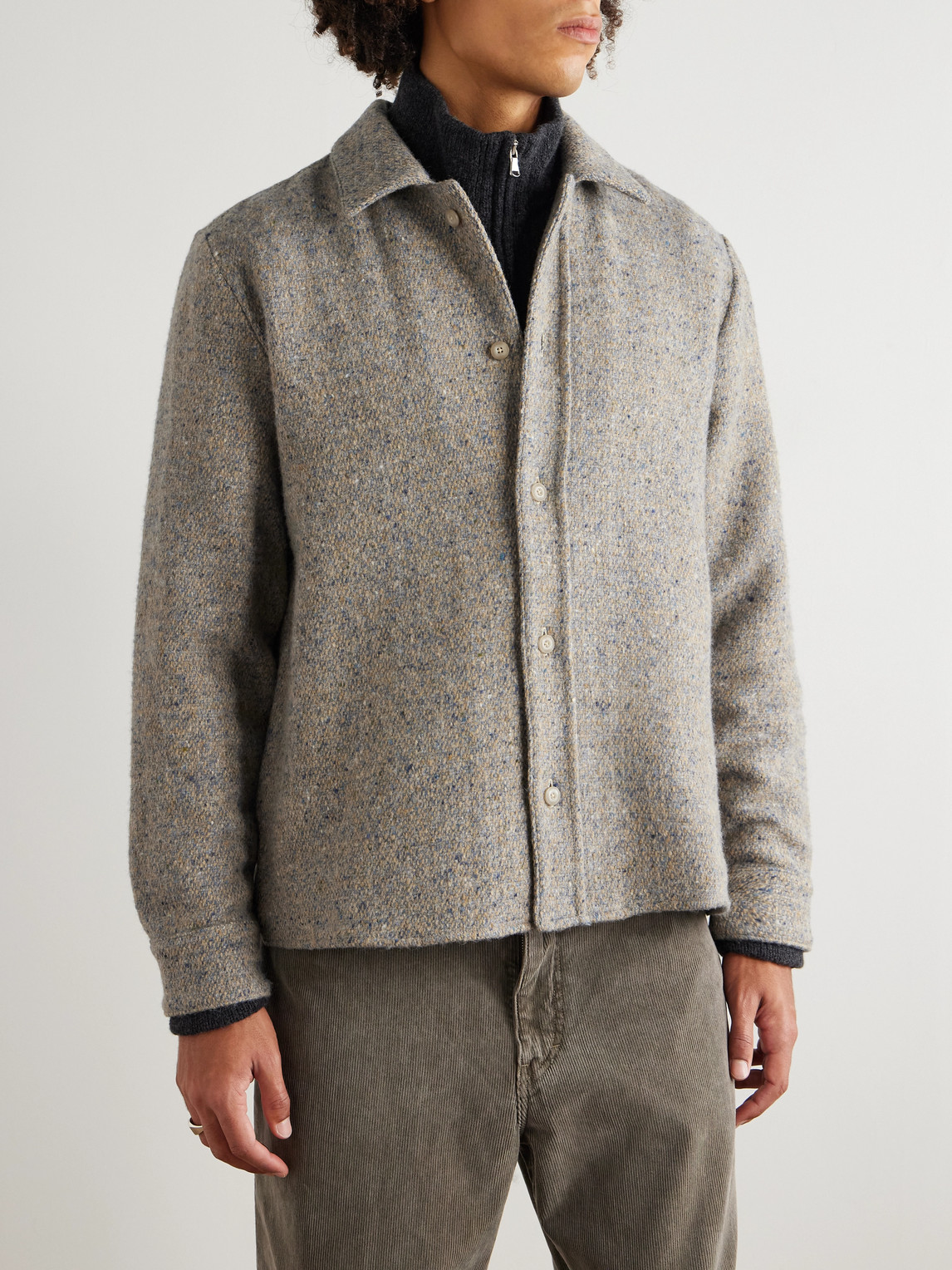 A Kind Of Guise Cullu Wool Overshirt In Gray