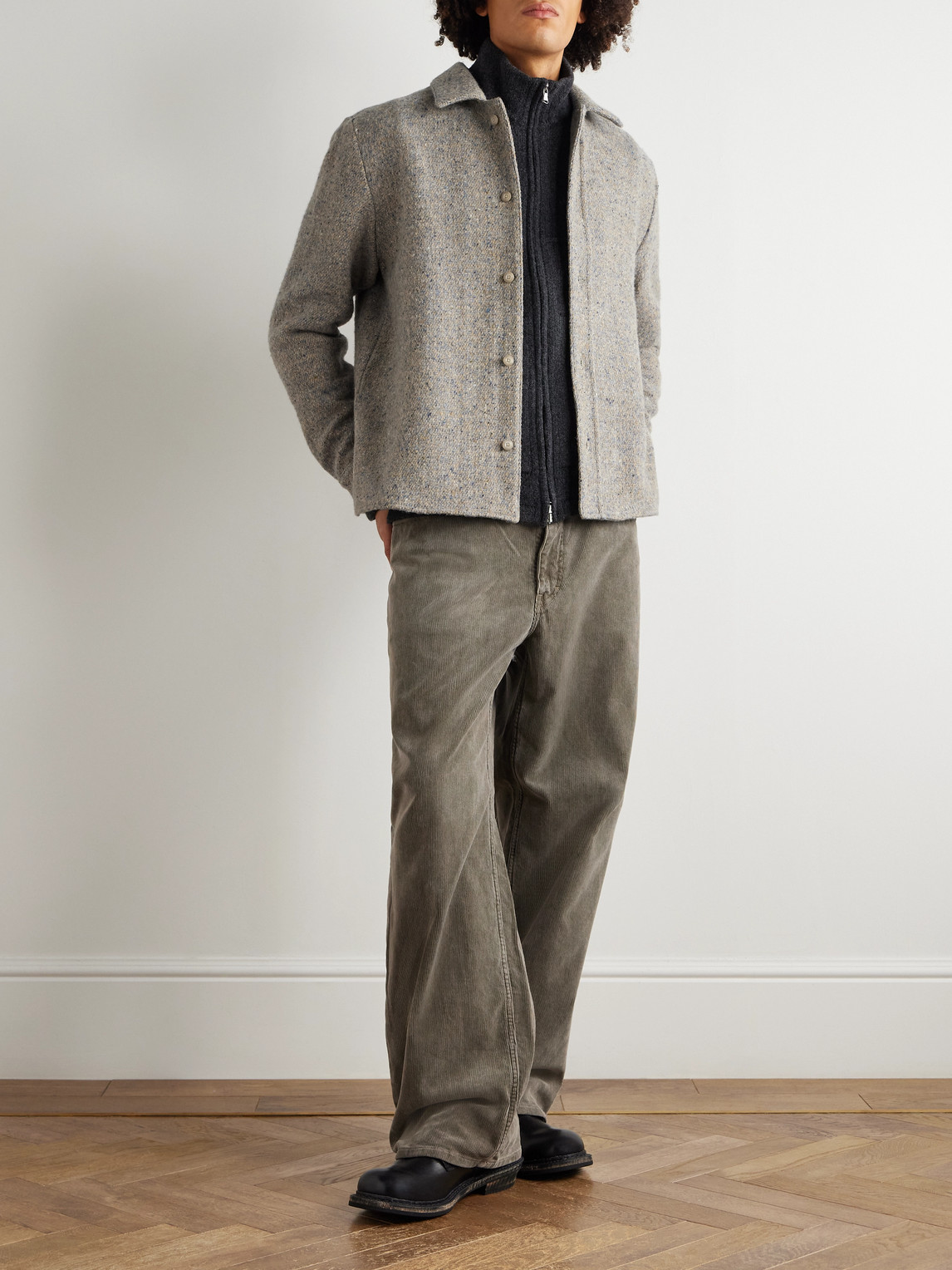 A Kind Of Guise Cullu Wool Overshirt In Gray