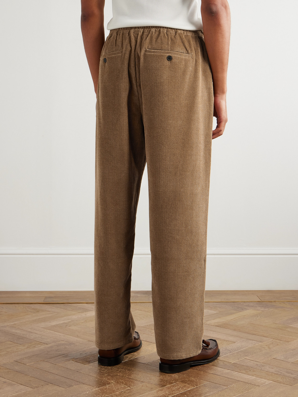 A Kind Of Guise Samurai Wide-leg Cotton-corduroy Drawstring Trousers In Brown