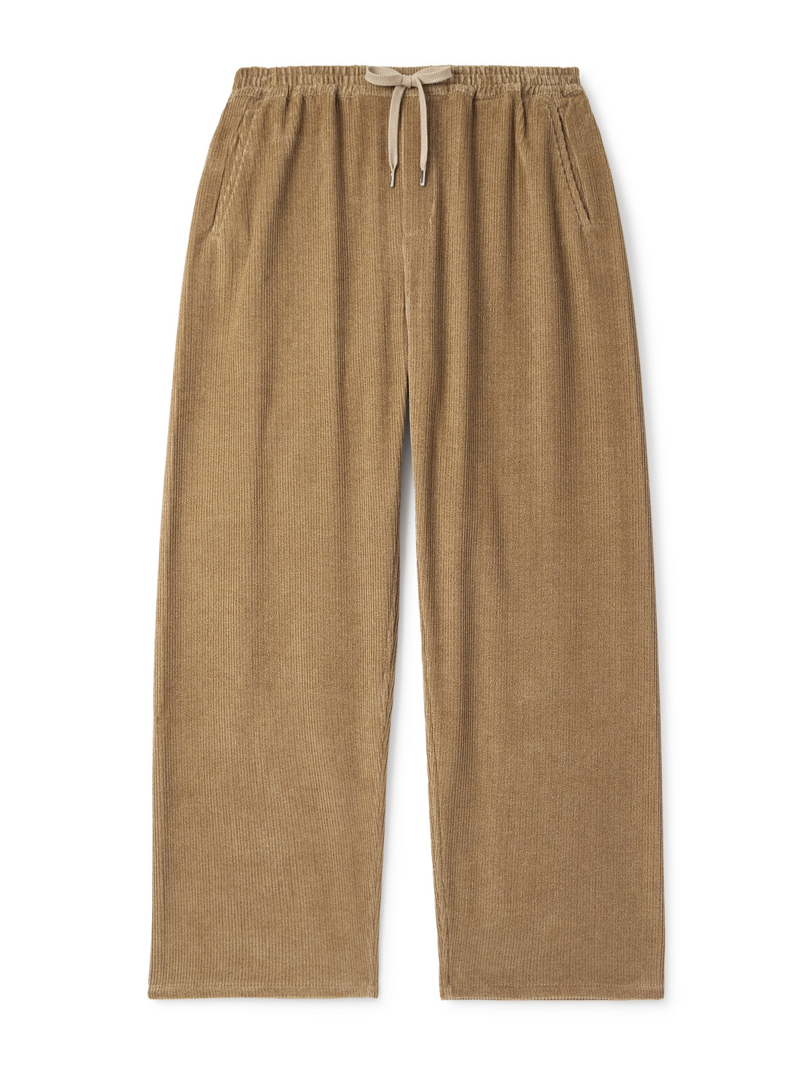 A Kind Of Guise Samurai Wide-leg Cotton-corduroy Drawstring Trousers In Brown