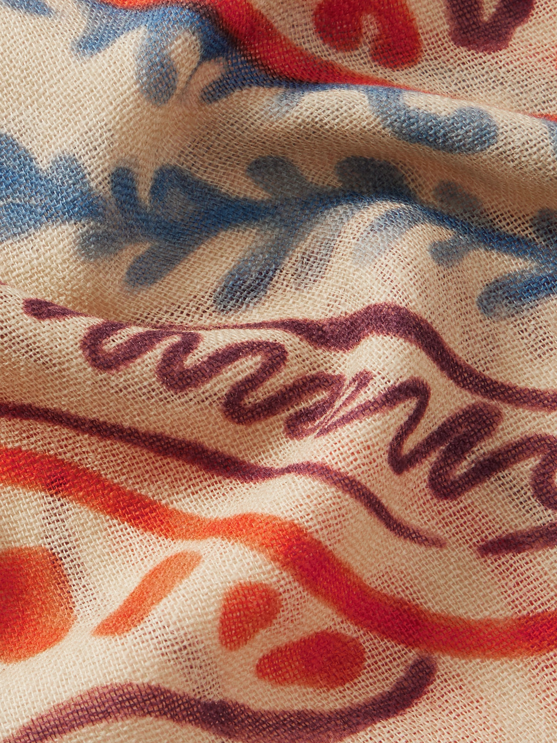 A Kind Of Guise Bora Printed Virgin Wool Scarf In Orange