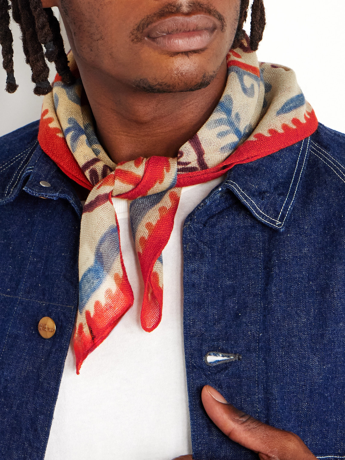 A Kind Of Guise Bora Printed Virgin Wool Scarf In Orange