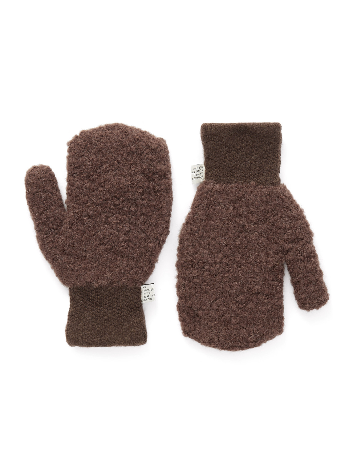A Kind Of Guise Matad Virgin Wool-blend Bouclé Mittens In Gold