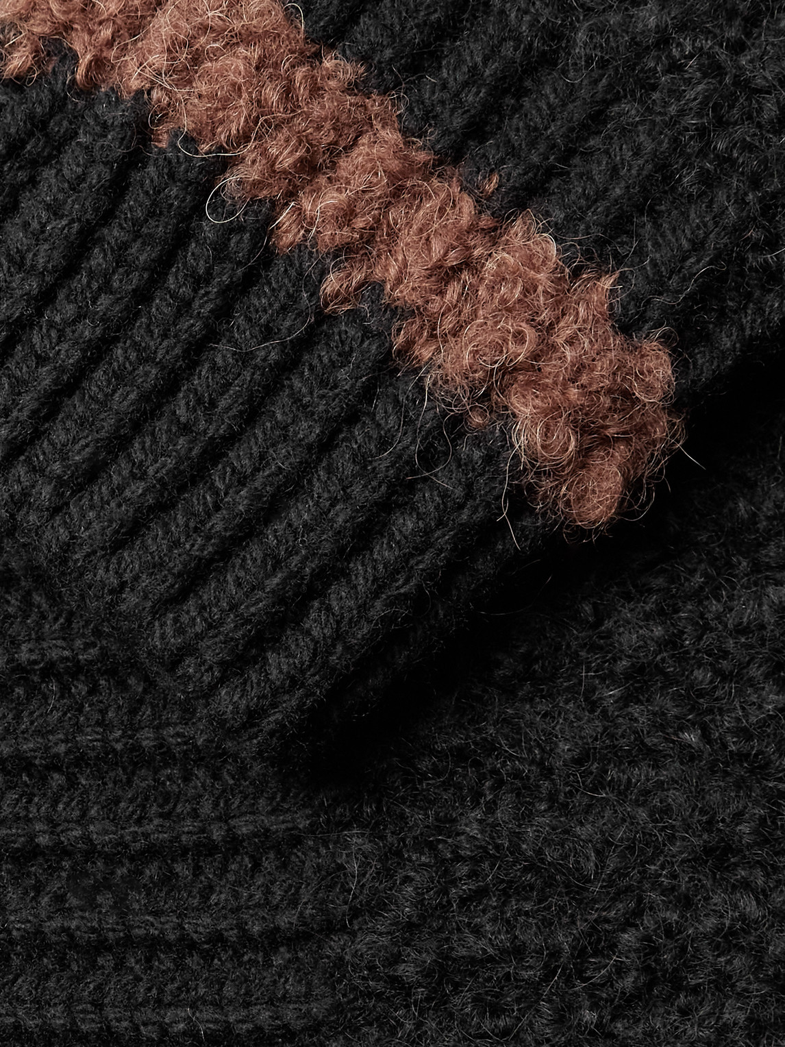 A Kind Of Guise Ribbed-knit Virgin Wool-blend Cardigan In Black