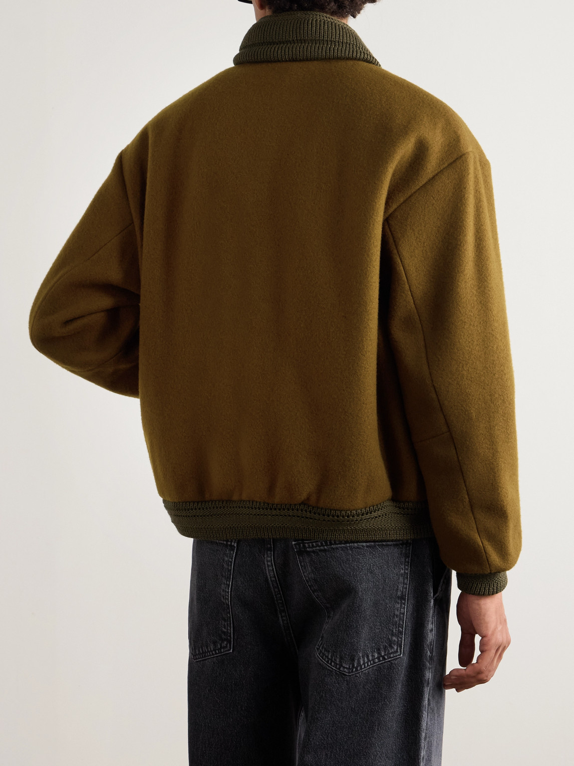 A Kind Of Guise Bajar Virgin Wool And Cashmere-blend Bomber Jacket In Green