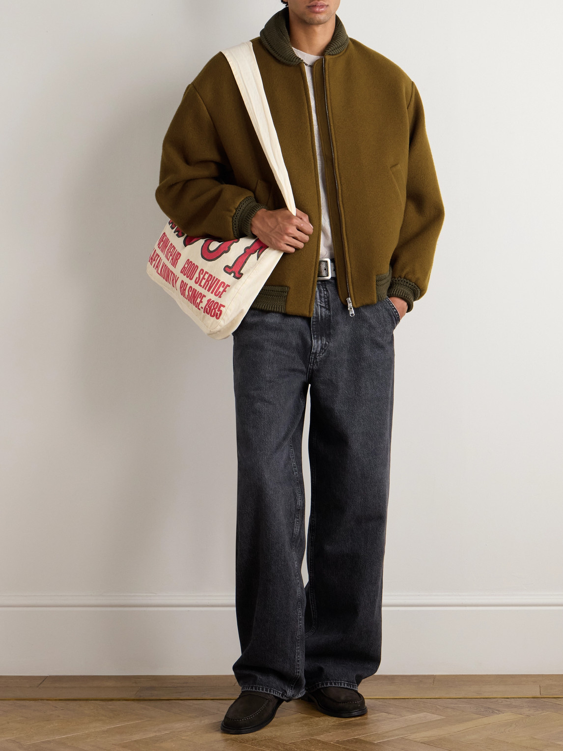 A Kind Of Guise Bajar Virgin Wool And Cashmere-blend Bomber Jacket In Green