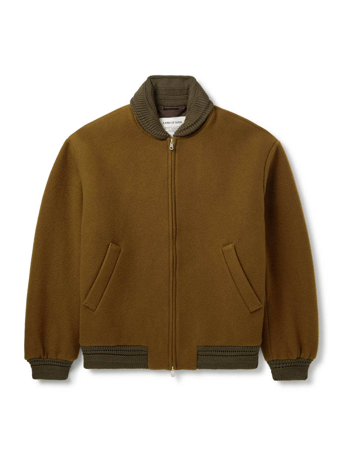 A Kind Of Guise Bajar Virgin Wool And Cashmere-blend Bomber Jacket In Green