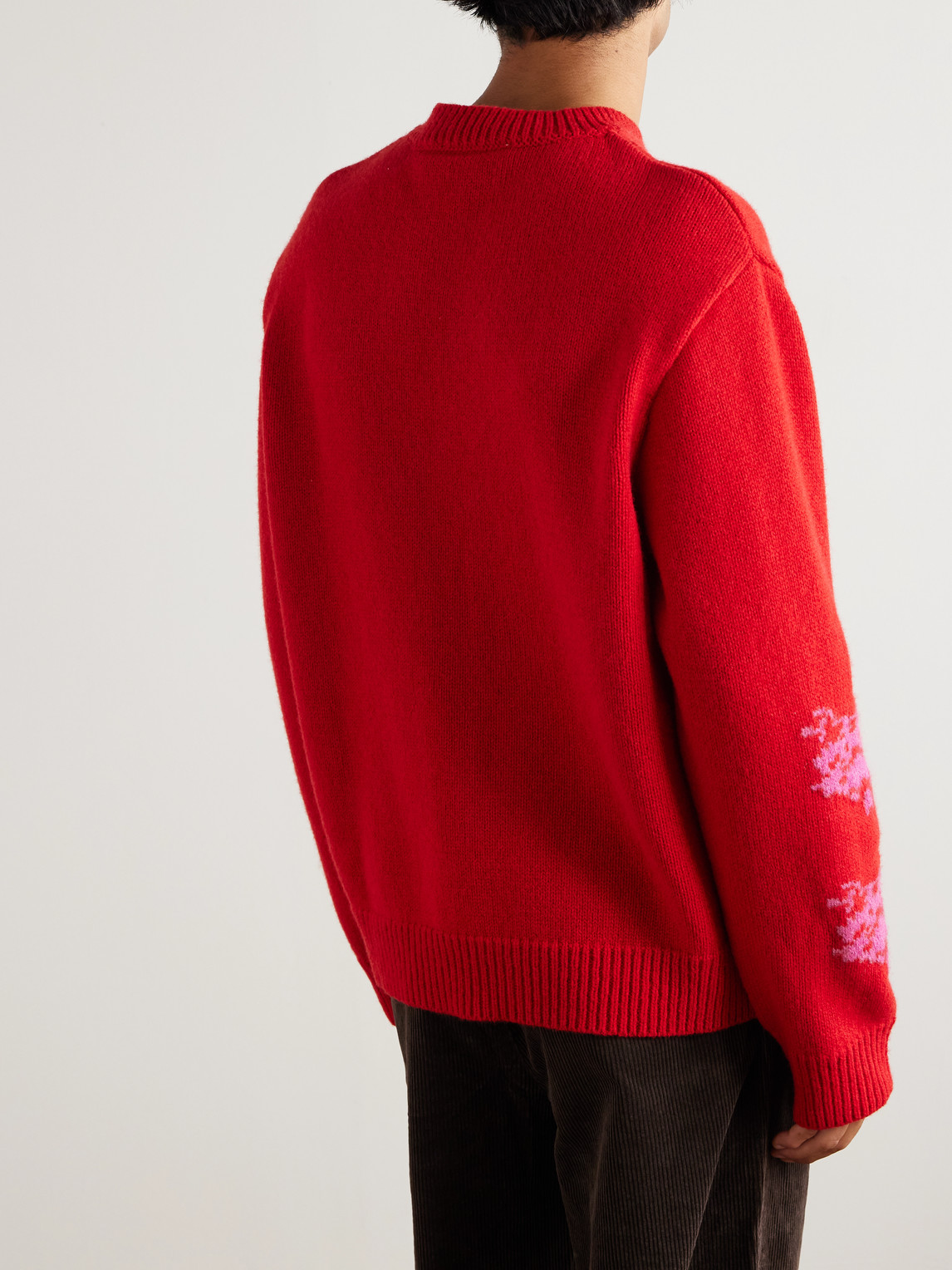  A Kind Of Guise - Floral-jacquard Wool Sweater - Men - Red - S 