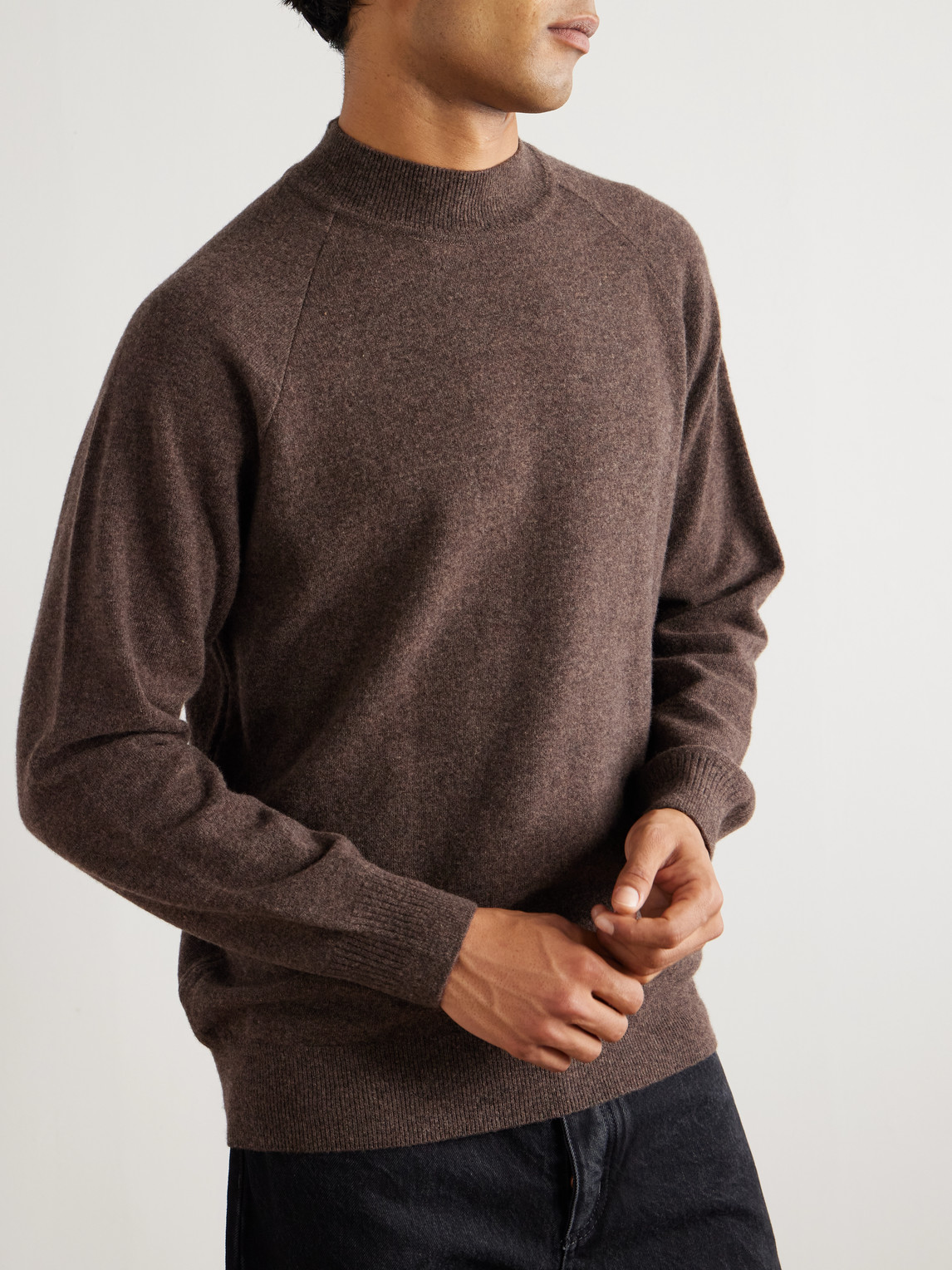 A Kind Of Guise Morello Merino Wool Mock-neck Sweater In Brown