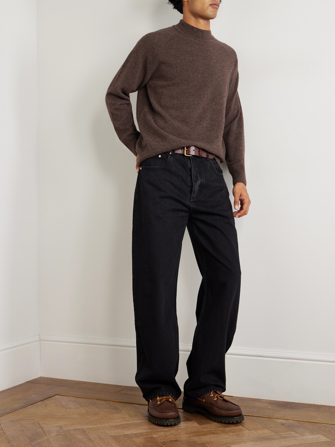 A Kind Of Guise Morello Merino Wool Mock-neck Sweater In Brown