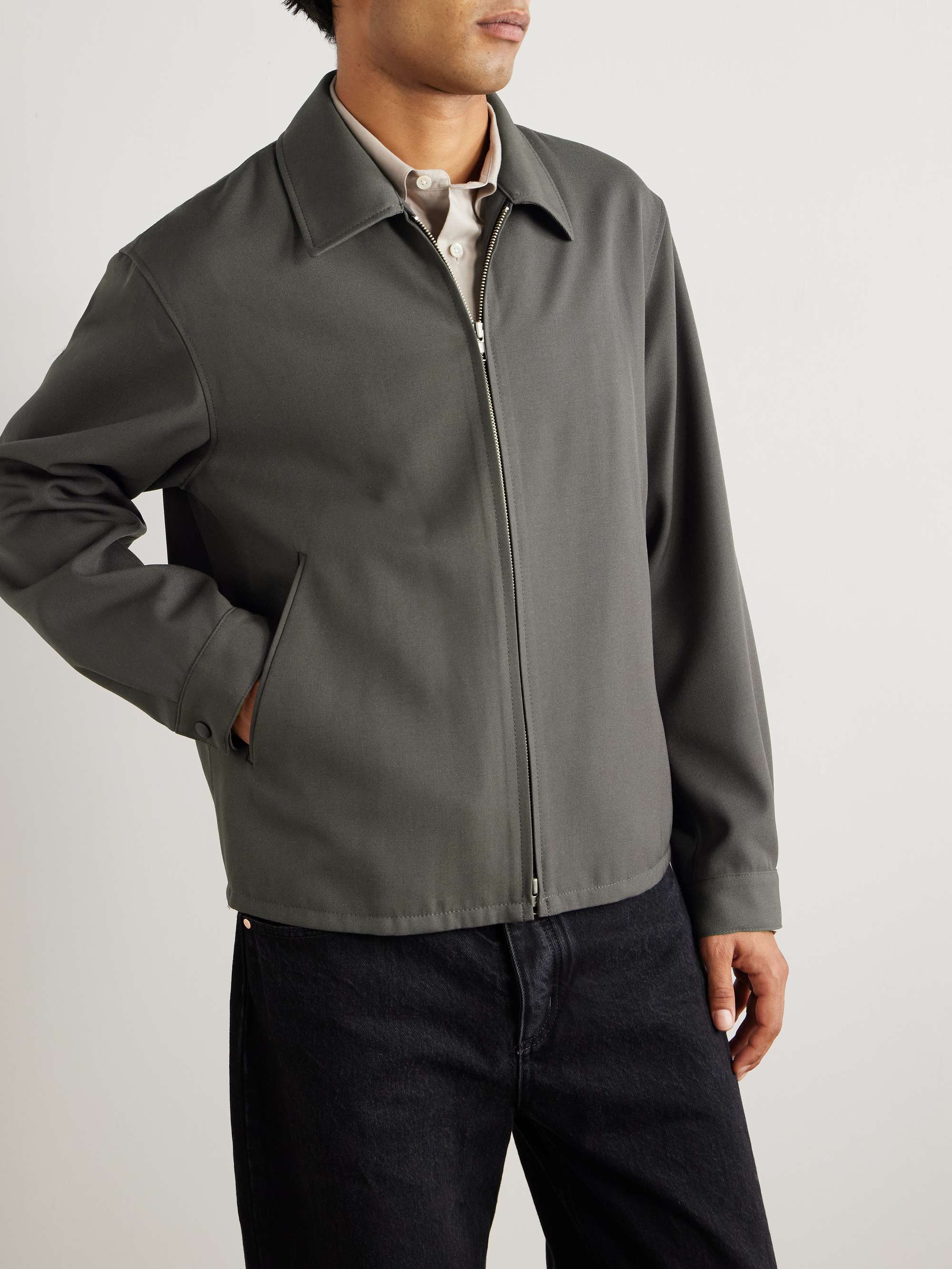 ATON HARRINGTON JACKET グレー ATON Wool-Twill Harrington Jacket for Men | MR PORTER