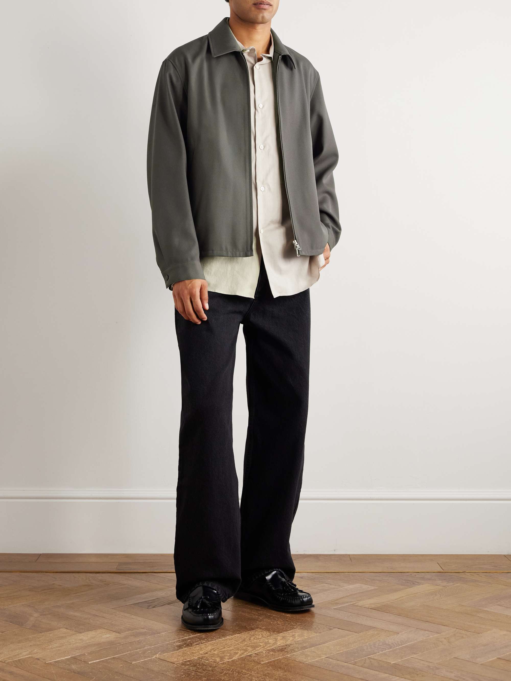 ATON HARRINGTON JACKET グレー ATON Wool-Twill Harrington Jacket for Men | MR PORTER