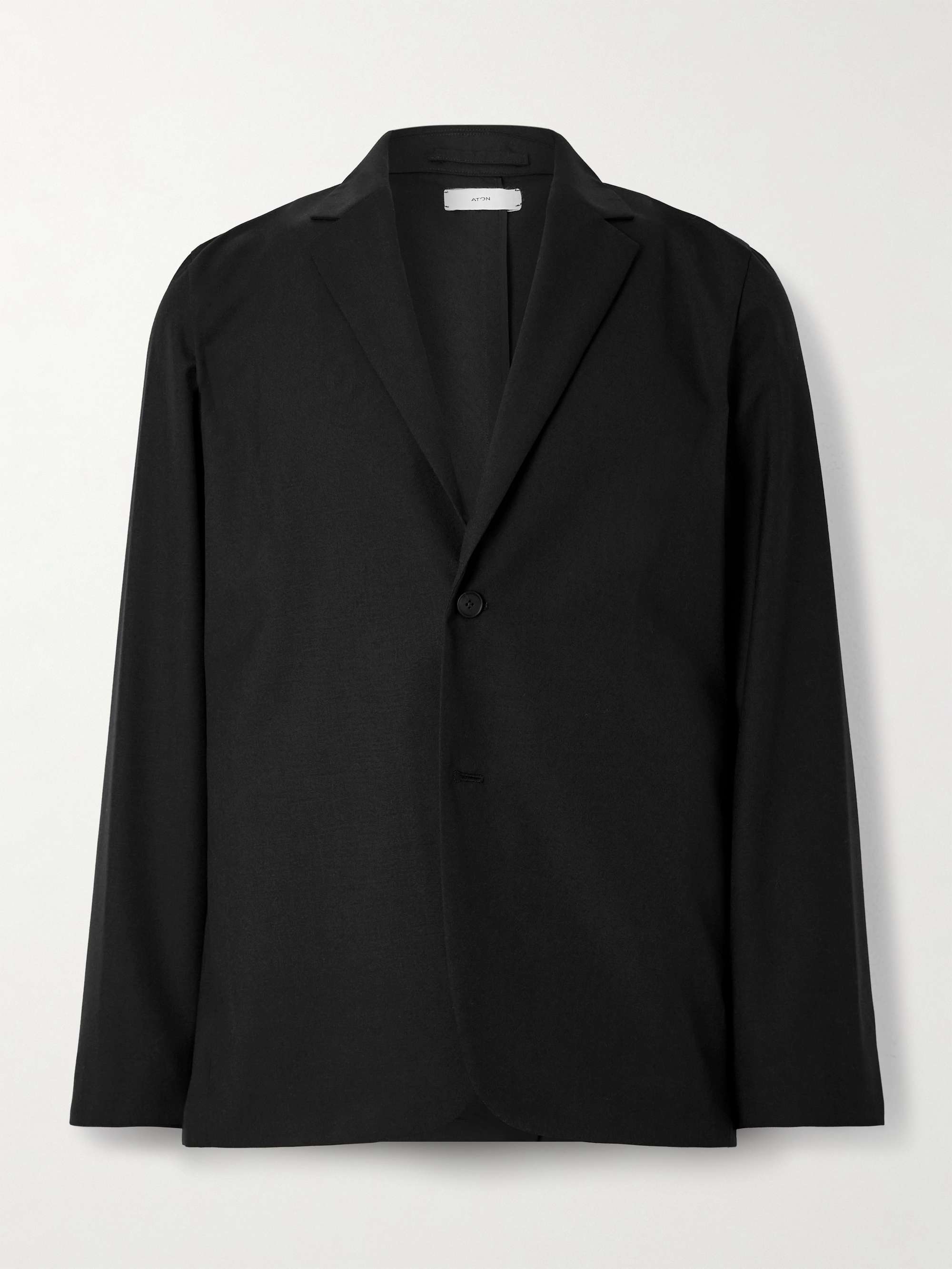 ATON Balmacaan Linen and Wool-Blend Twill Coat for Men | MR