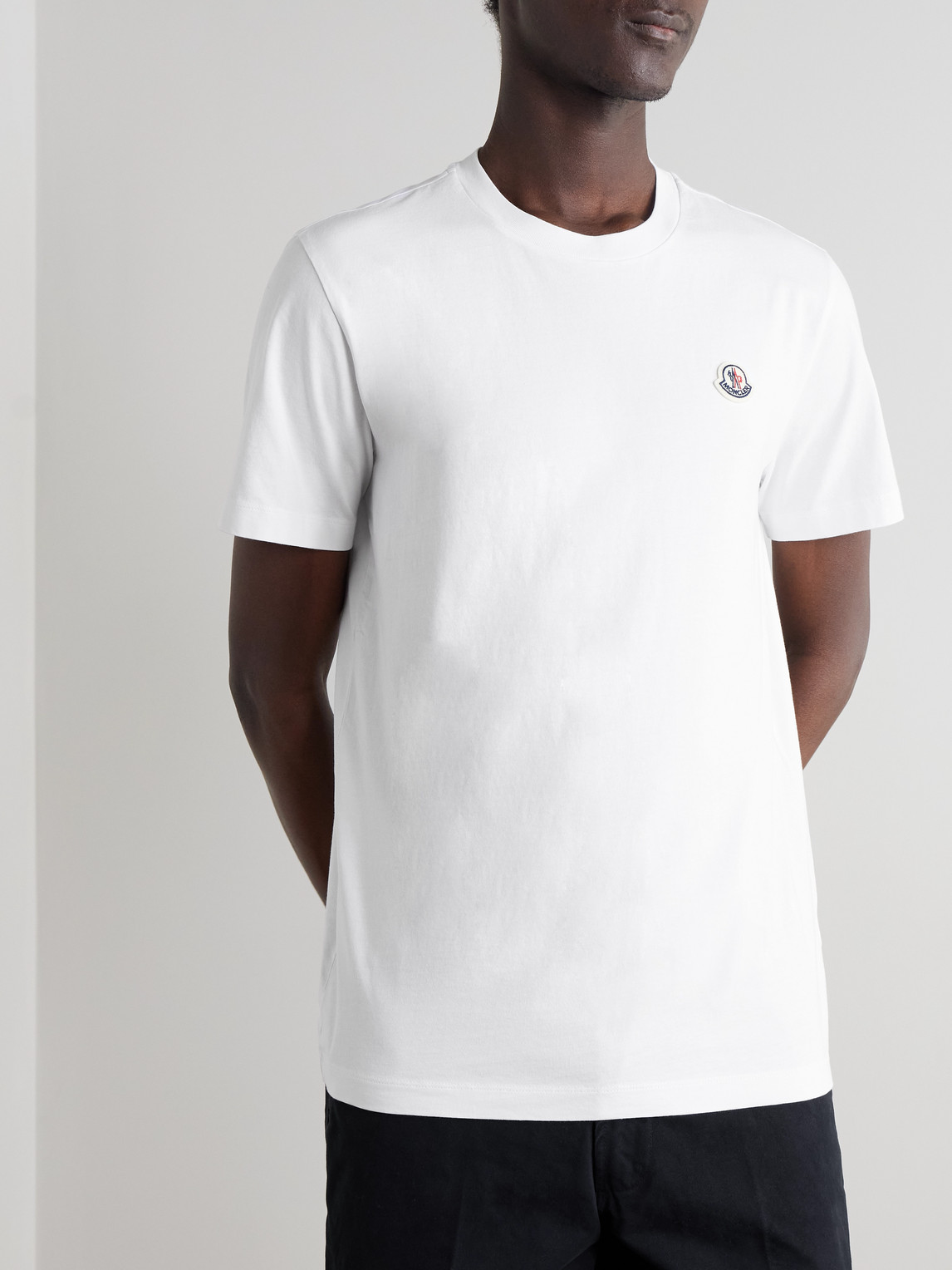 Moncler Logo Cotton Jersey T-shirt In White