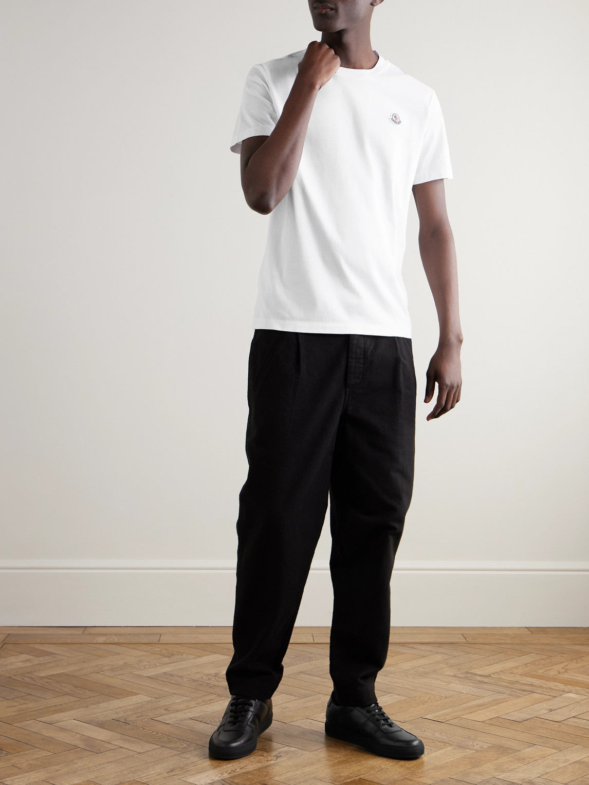Moncler Logo Cotton Jersey T-shirt In White