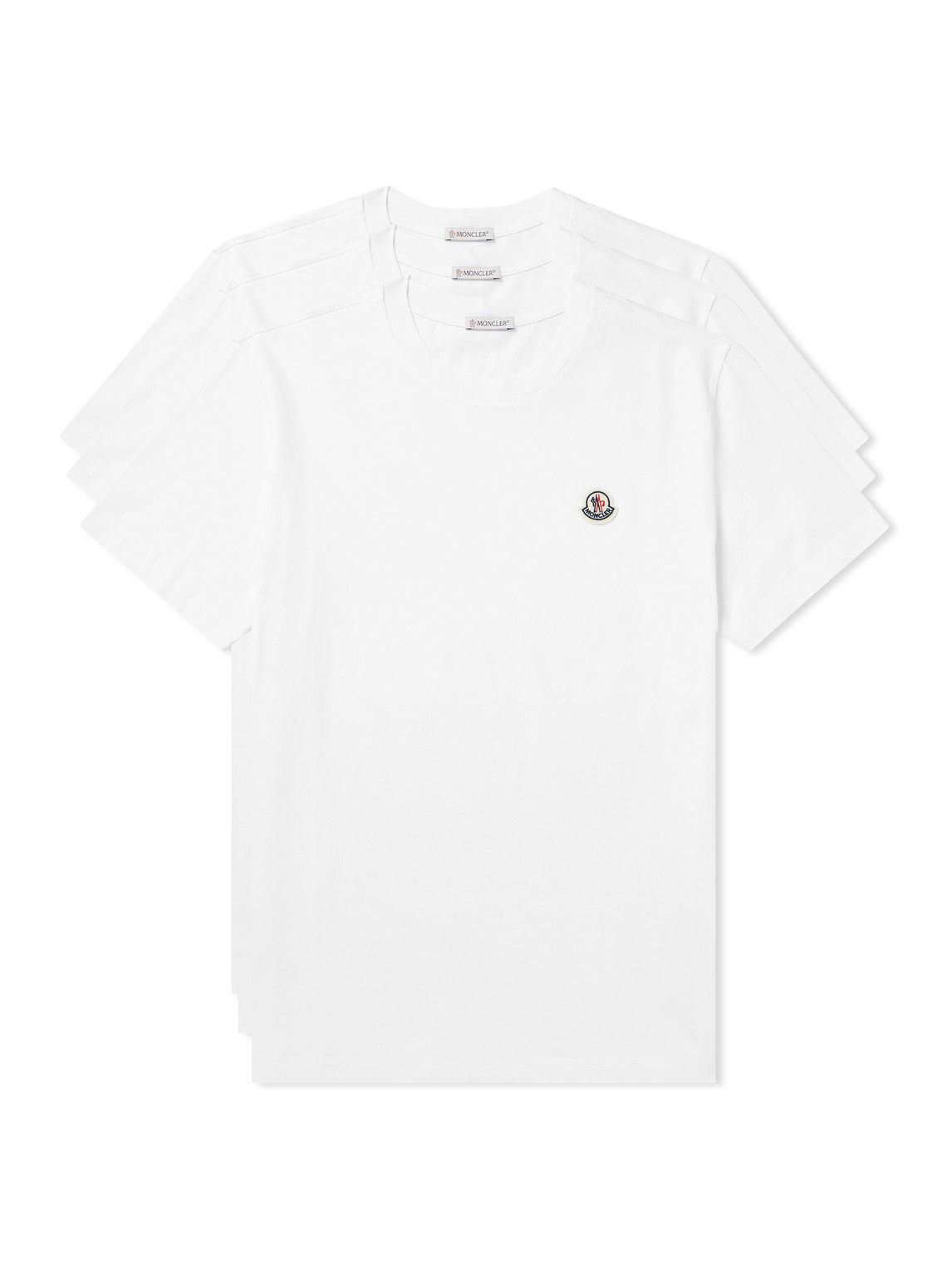 Moncler Logo Cotton Jersey T-shirt In White