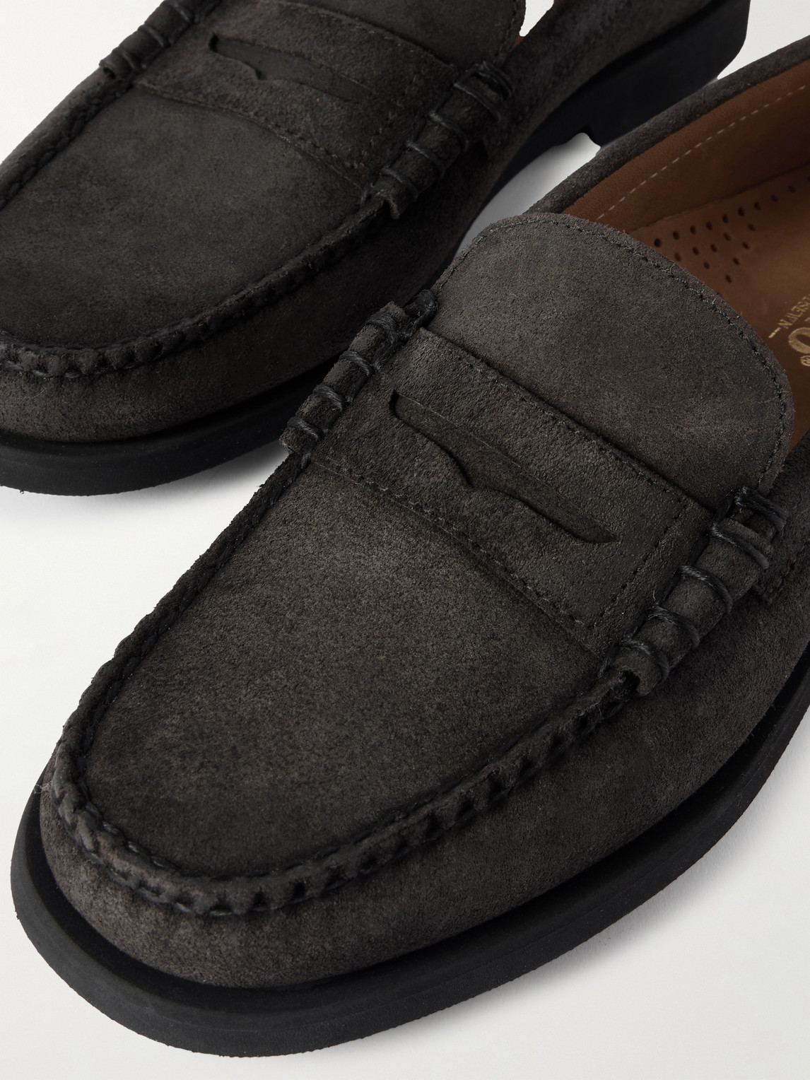 Sebago Dan Suede Penny Loafers In Black