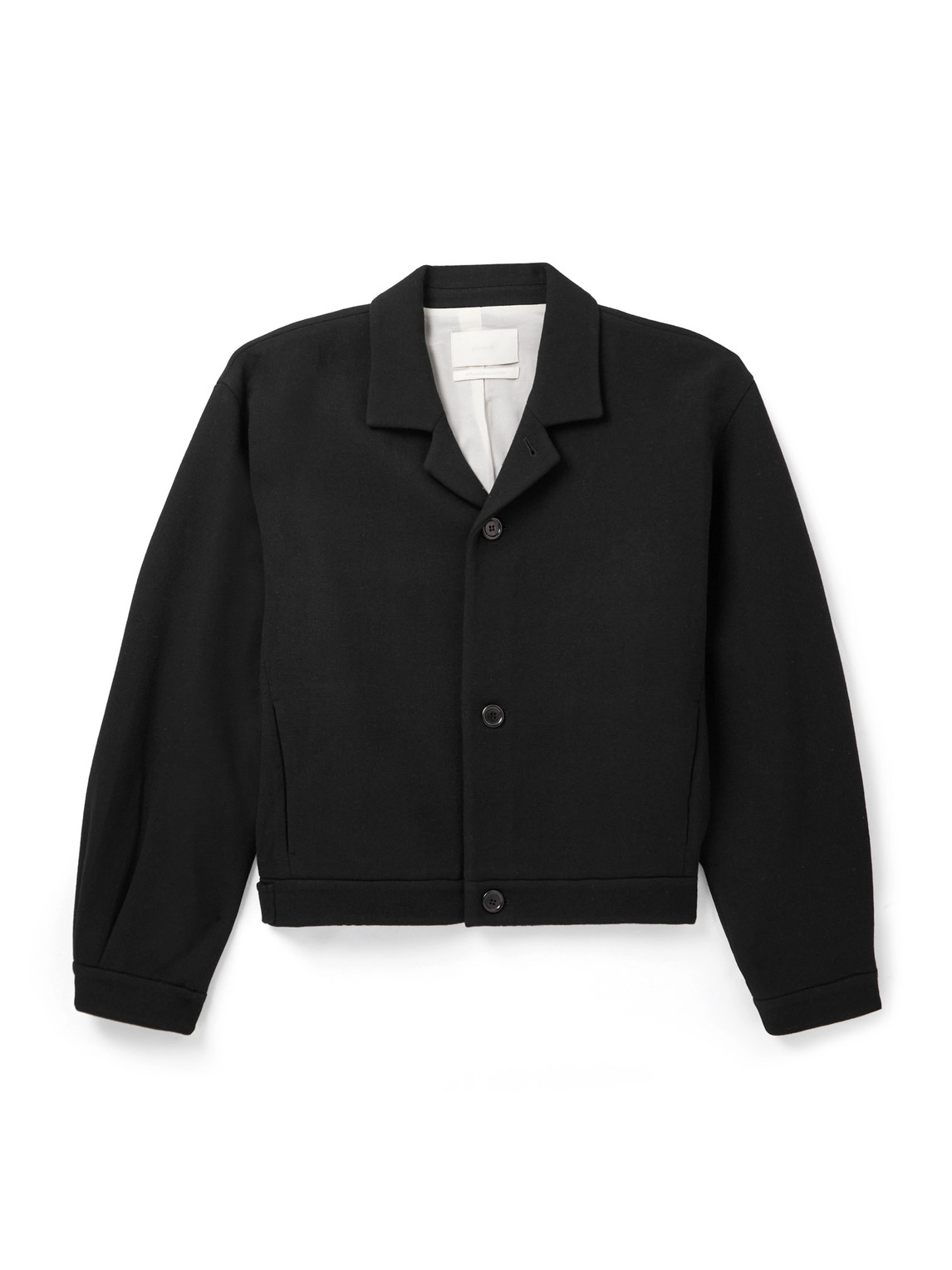 Amomento Cropped Wool-blend Jacket In Black