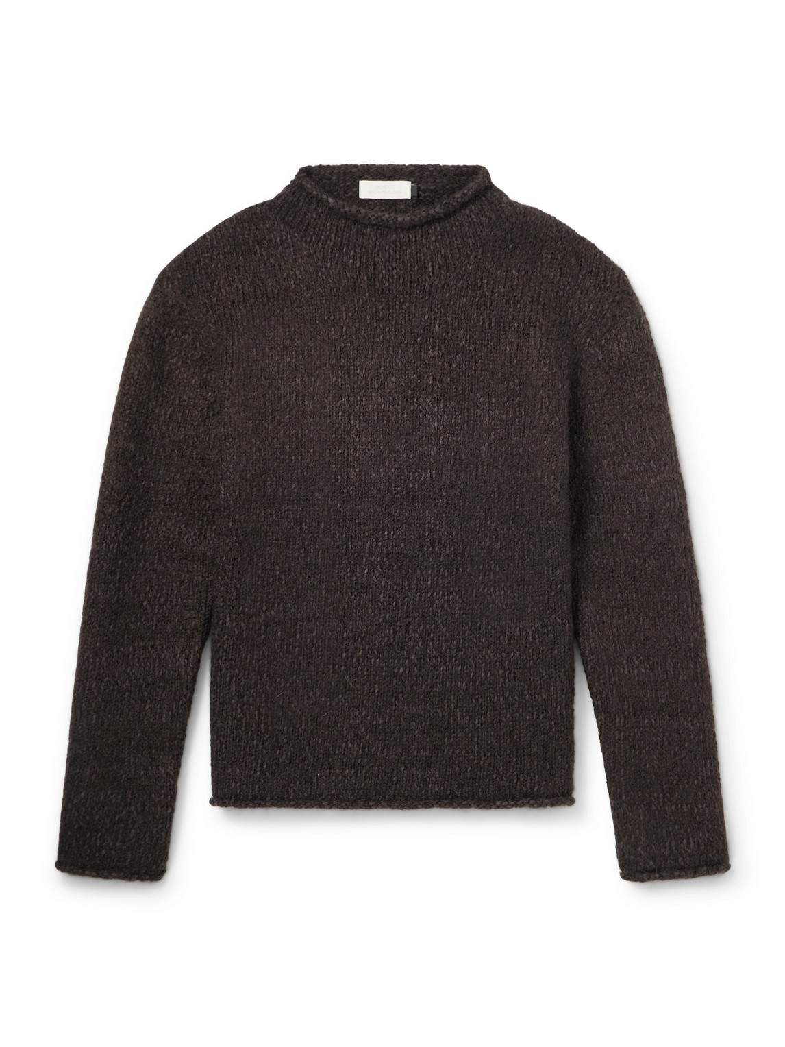 Amomento Cotton-blend Mock-neck Sweater In Brown