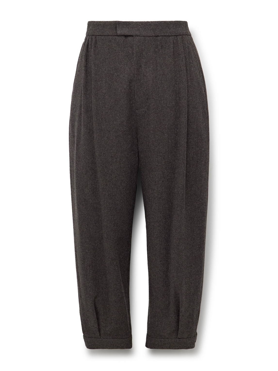 Amomento Tapered Wool Trousers In Gray