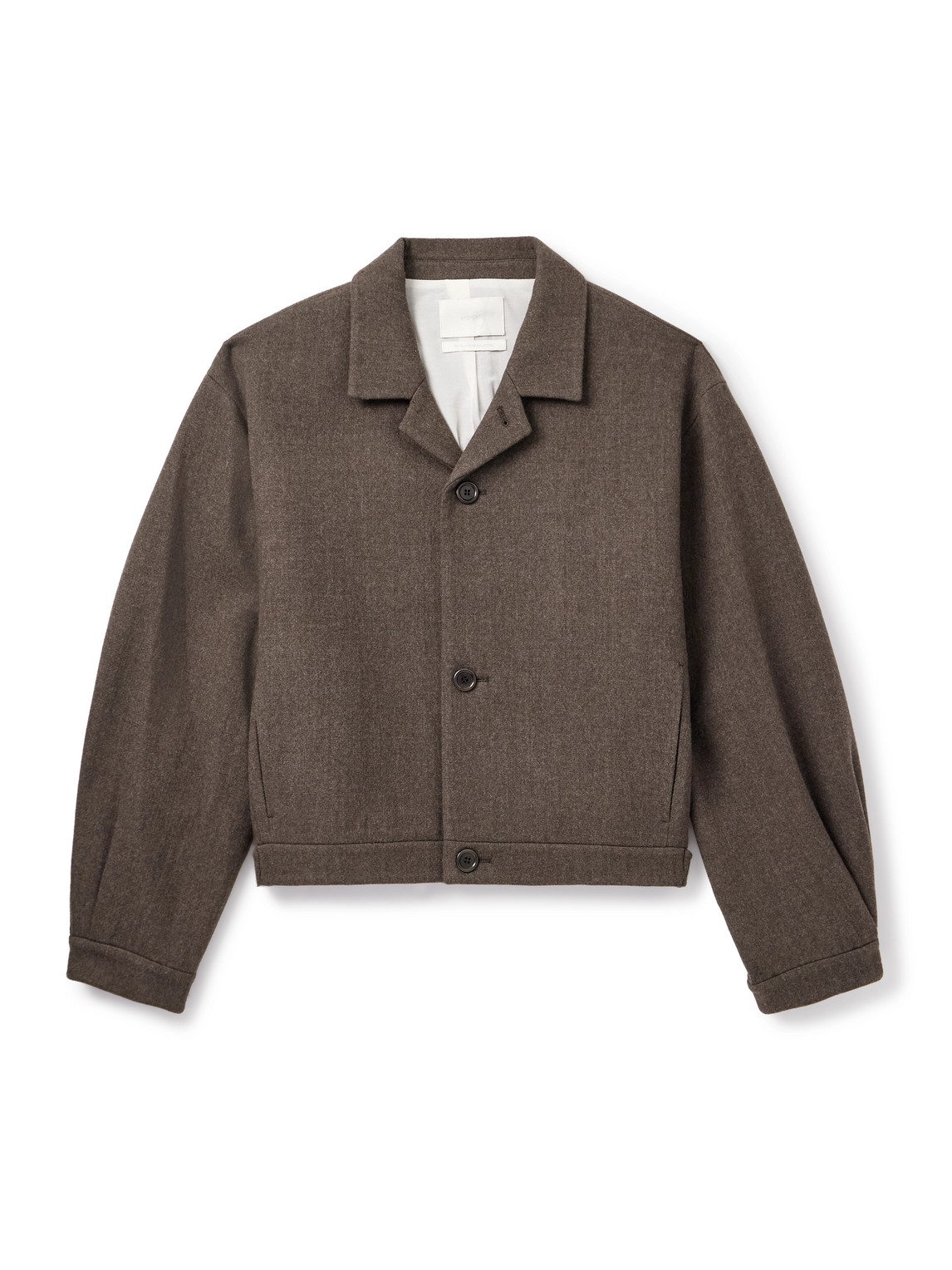Amomento Cropped Wool-blend Jacket In Brown