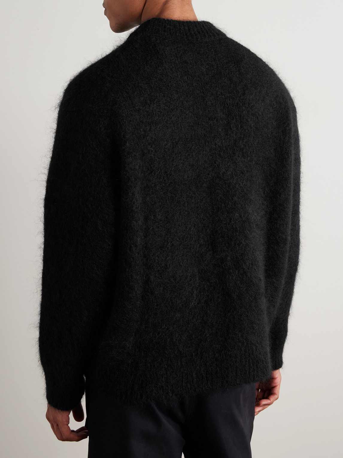 Amomento Brushed-knit Mock-neck Sweater In Black