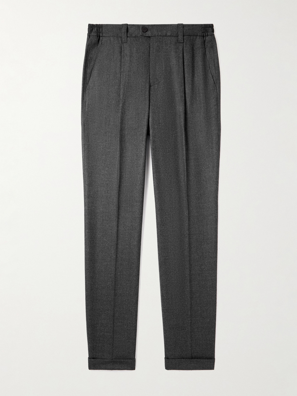 Thom Sweeney Straight-Leg Pleated Wool-Blend Flannel Trousers IT 50