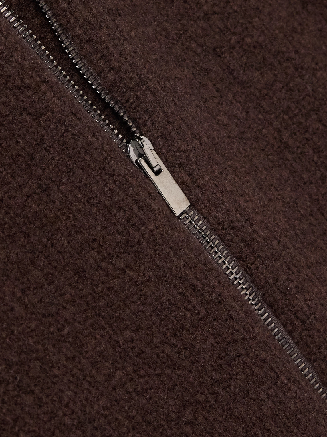 Thom Sweeney Slim-fit Merino Wool-blend Zip-up Cardigan In Brown