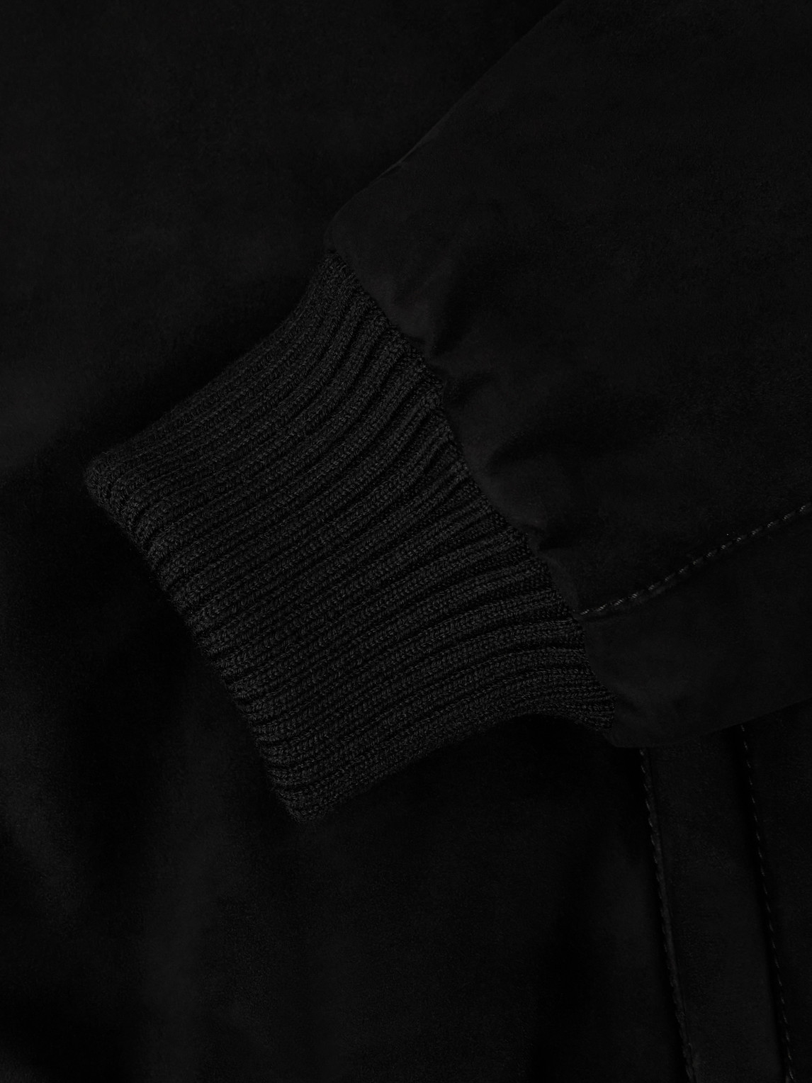 Thom Sweeney Suede Bomber Jacket In Black