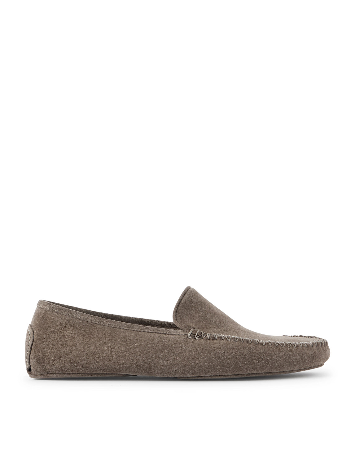 Thom Sweeney Cashmere-lined Suede Slippers In Animal Print