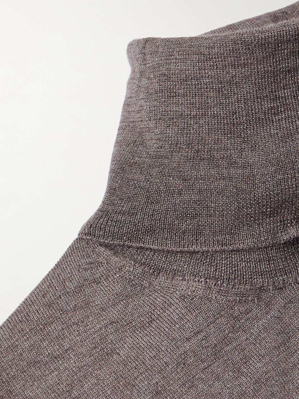 Thom Sweeney Cashmere And Silk-blend Rollneck Sweater In Brown