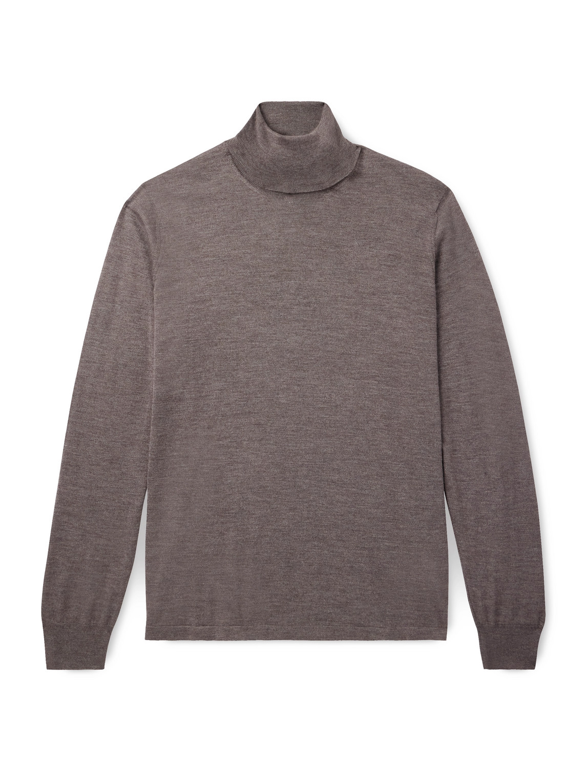 Thom Sweeney Cashmere And Silk-blend Rollneck Sweater In Brown