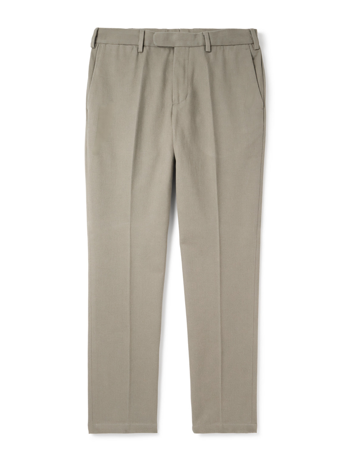 Thom Sweeney Straight-leg Cotton-twill Trousers In White