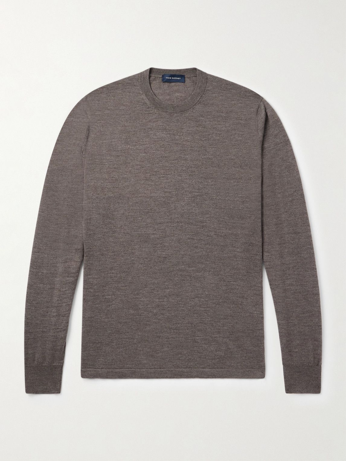Thom Sweeney Cashmere And Silk-blend Sweater In Brown