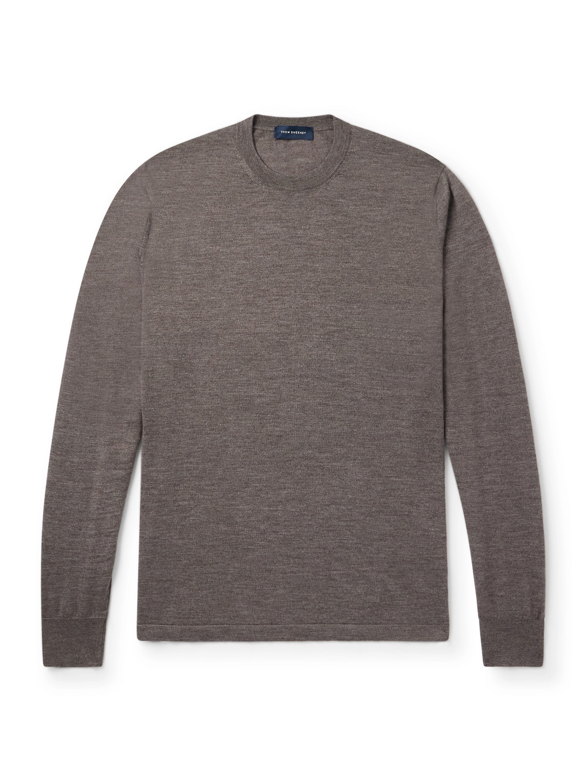 Thom Sweeney Cashmere And Silk-blend Sweater In Brown
