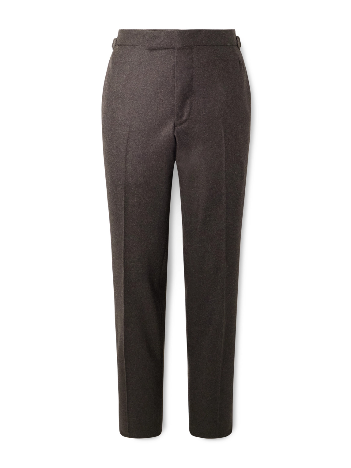 Thom Sweeney Slim-fit Tapered Wool Trousers In Brown