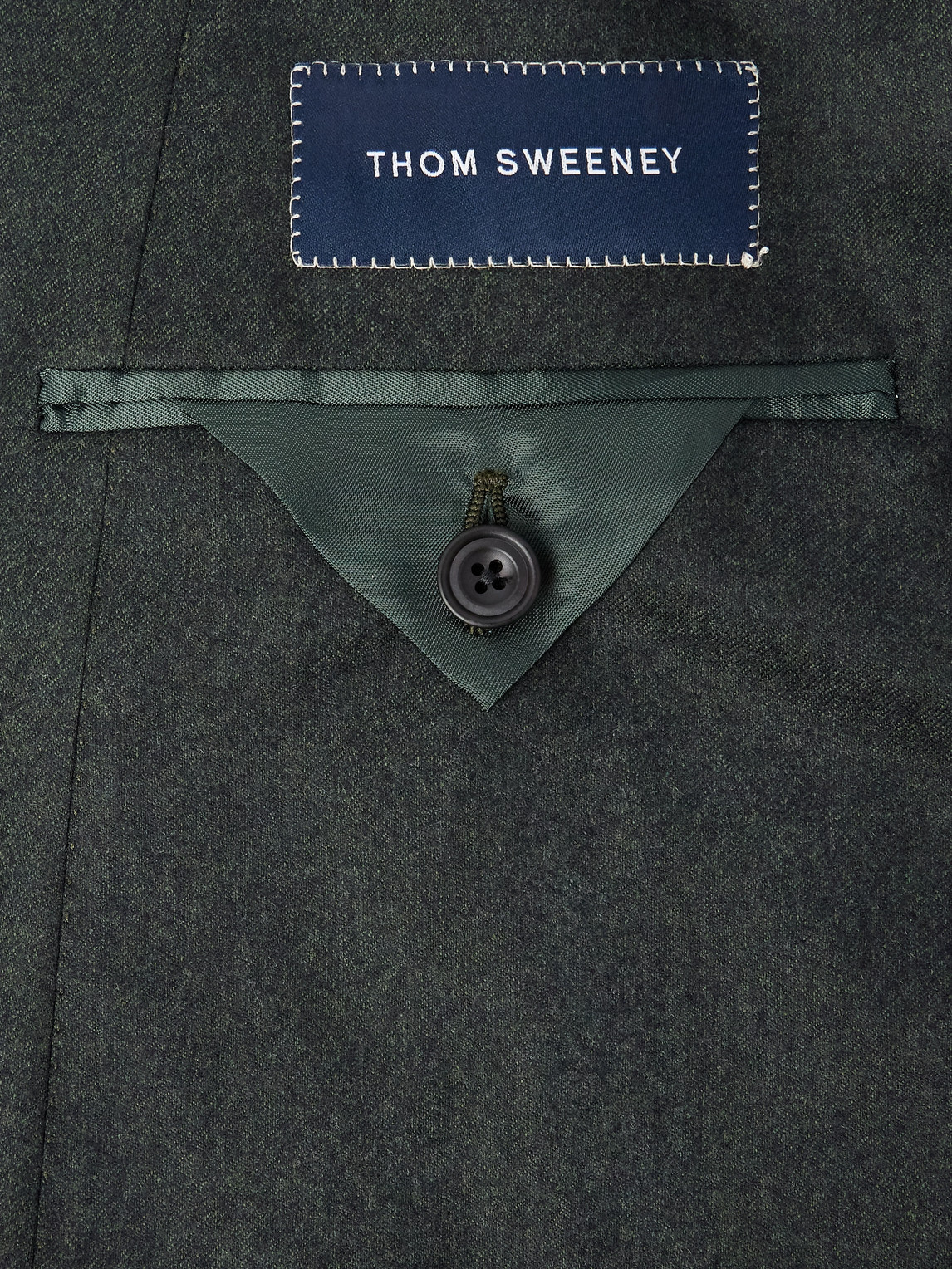 Thom Sweeney Double-breasted Wool Suit In Green