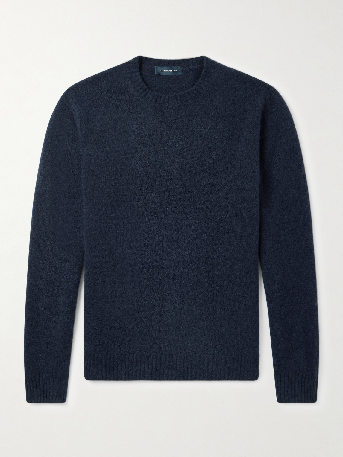 Thom Sweeney Brushed Cashmere-blend Sweater In Blue