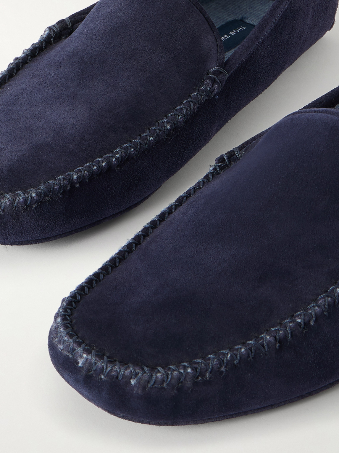 Thom Sweeney Cashmere-lined Suede Slippers In Animal Print