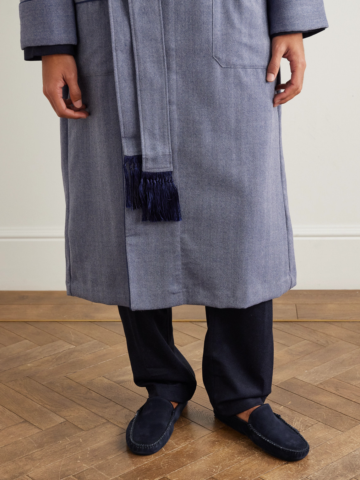 Thom Sweeney Cashmere-lined Suede Slippers In Animal Print